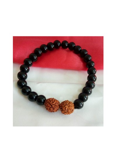 Rudraksha Black Onyx Beads Bracelet